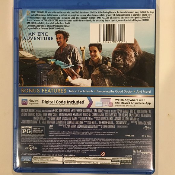 Universal Pictures DOLITTLE Blu-Ray & DVD Set - Picture 2 of 5